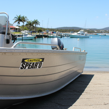 Load image into Gallery viewer, Spearo Sticker on Boat
