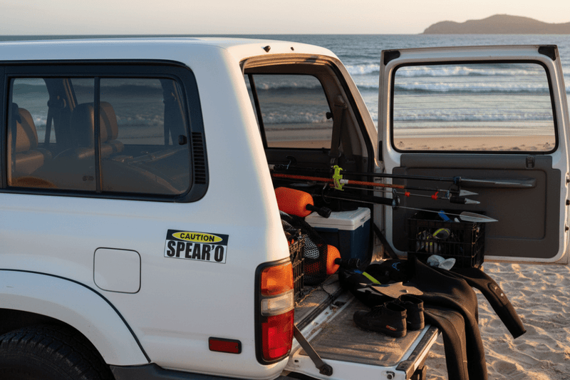 Spearo Sticker on LandCruiser