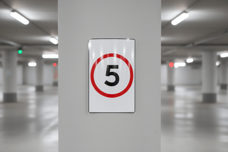Speed Limit - Car park pillar