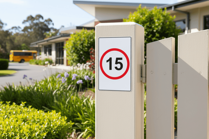 Speed Limit - School fence