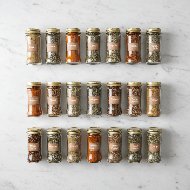 Spice Labels Flat Lay