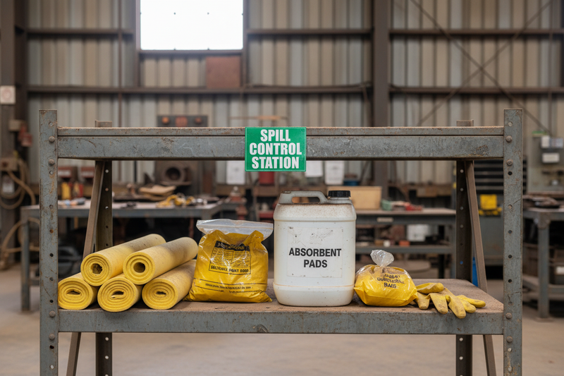 Spill Control Station on shelving