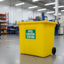 Load image into Gallery viewer, Spill Control Station on spill kit bin
