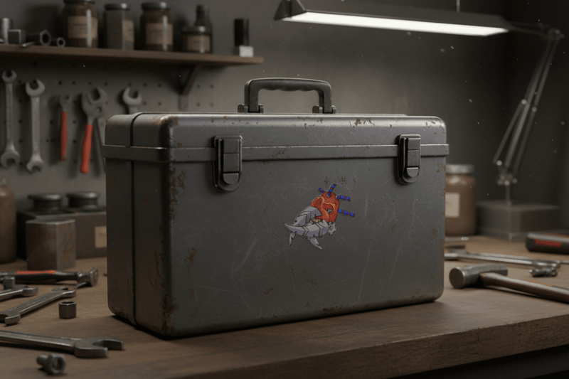 Steampunk Skull on Toolbox