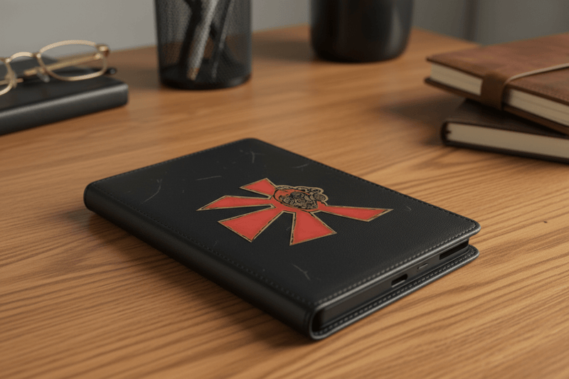 Steampunk Sticker on Tablet