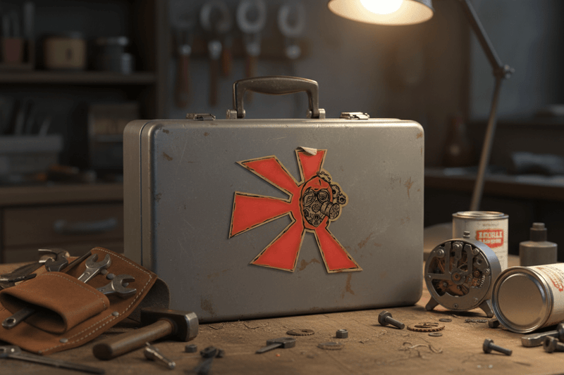 Steampunk Sticker on Toolbox