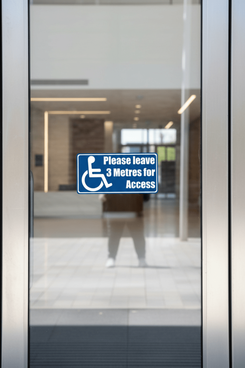Sticker on entrance door