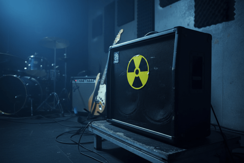 Sticker on guitar case or amp