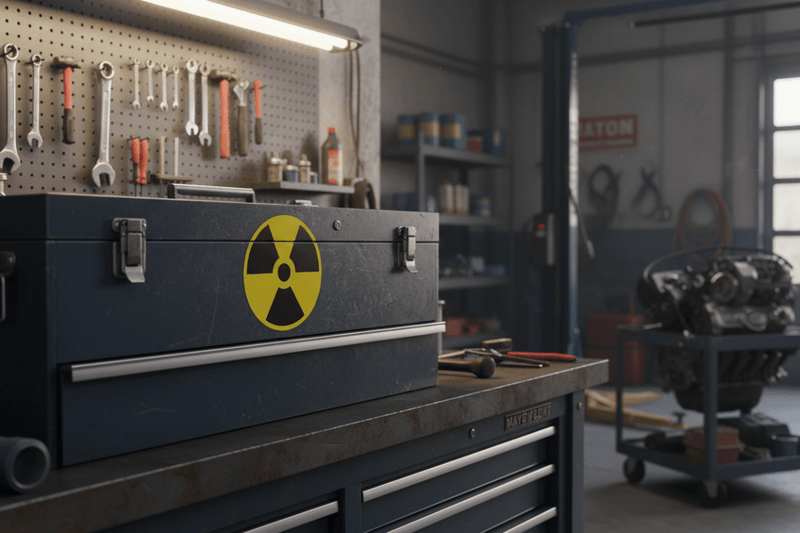 Sticker on industrial equipment
