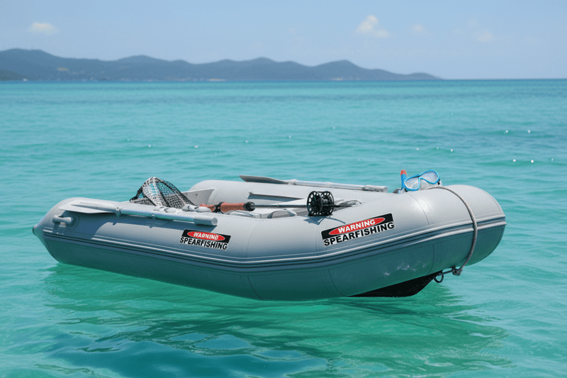 Sticker on inflatable boat