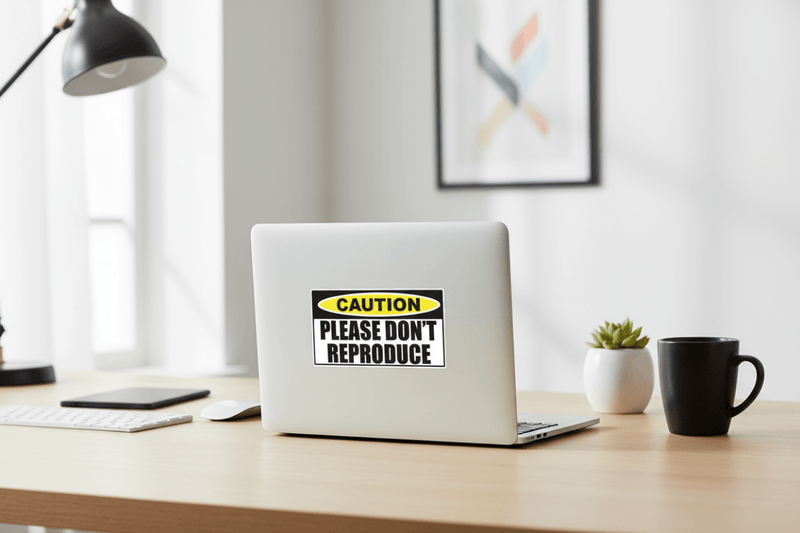 Sticker on laptop