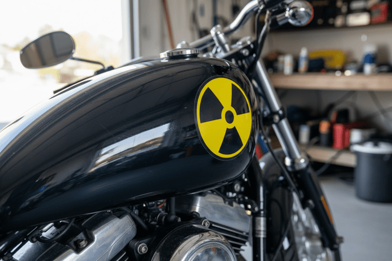 Sticker on motorcycle helmet or tank