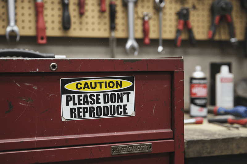 Sticker on toolbox