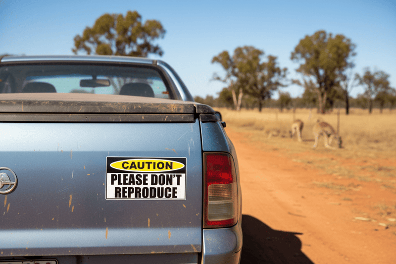 Sticker on ute tailgate