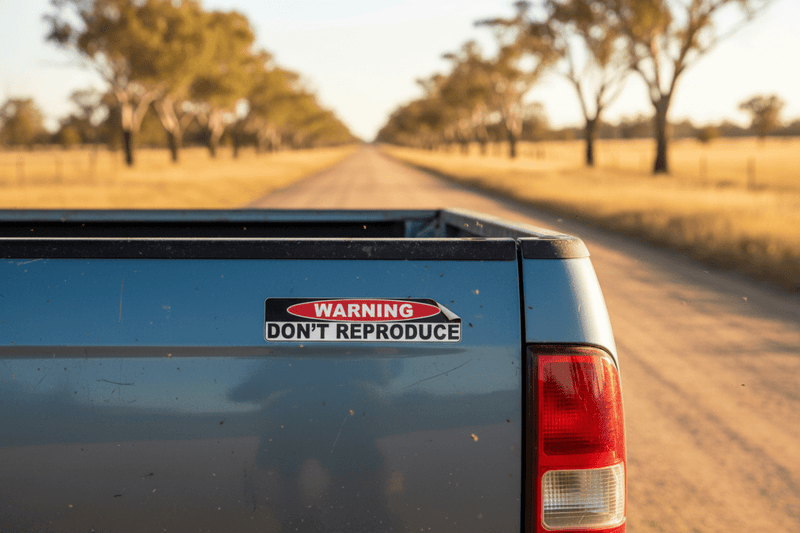Sticker on ute tailgate