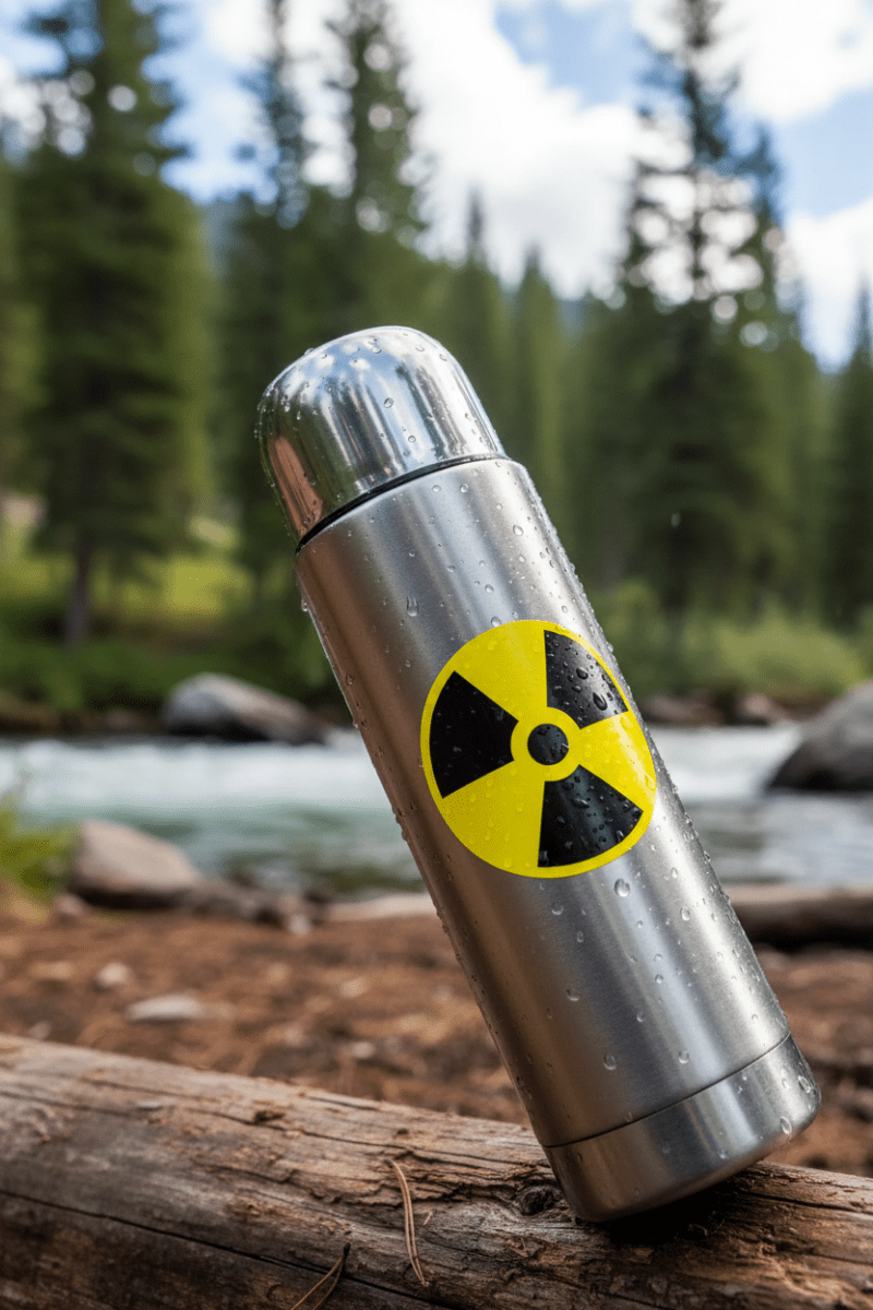 Sticker on water bottle
