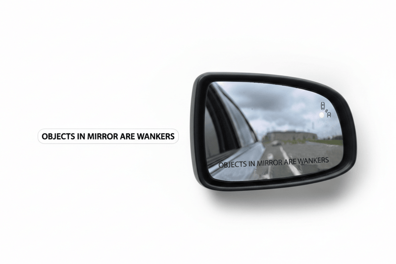 Sticker with mirror graphic