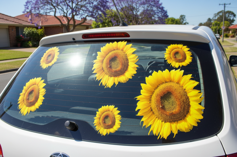 Sunflower - Car window