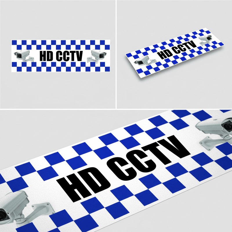 Three-angle HD CCTV sticker view