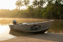 Load image into Gallery viewer, Tinnie boat ramp sunrise with a barra decal
