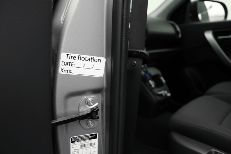 Tire rotation on door jamb