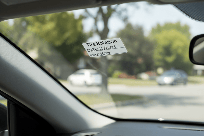 Tire rotation on windscreen