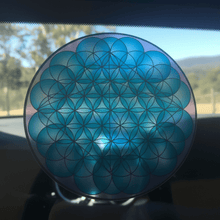 Load image into Gallery viewer, Trippy 3D pyramid sticker on vehicle window
