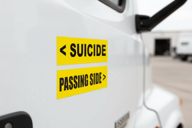 Truck cab door close-up