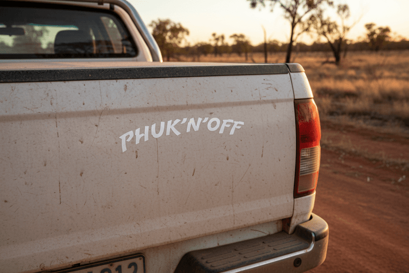 Ute Tailgate phuk-n-off decal