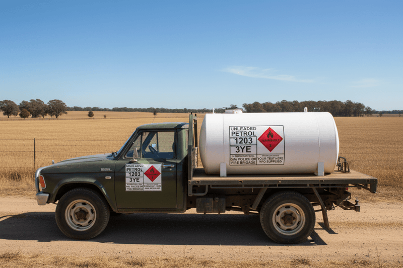 Ute tray fuel tank