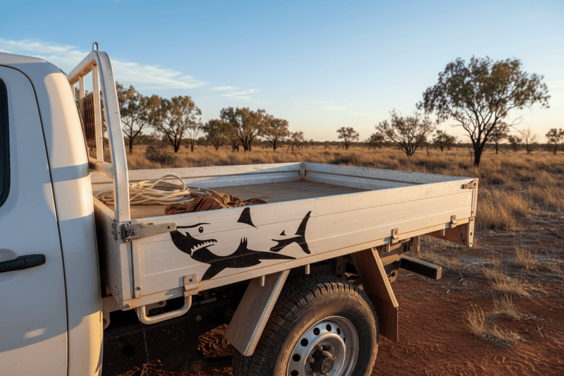 Ute tray side panel shark sticker