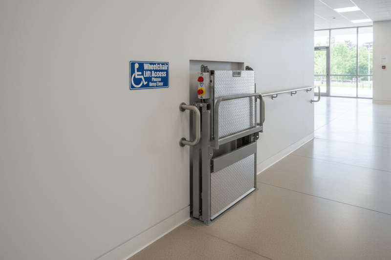 Wall Beside Wheelchair Lift