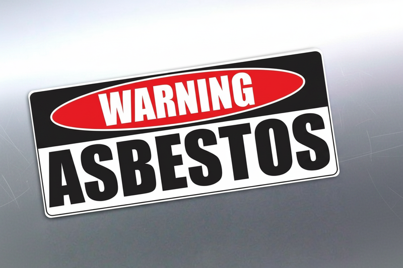 Warning Asbestos Sign - Red Oval