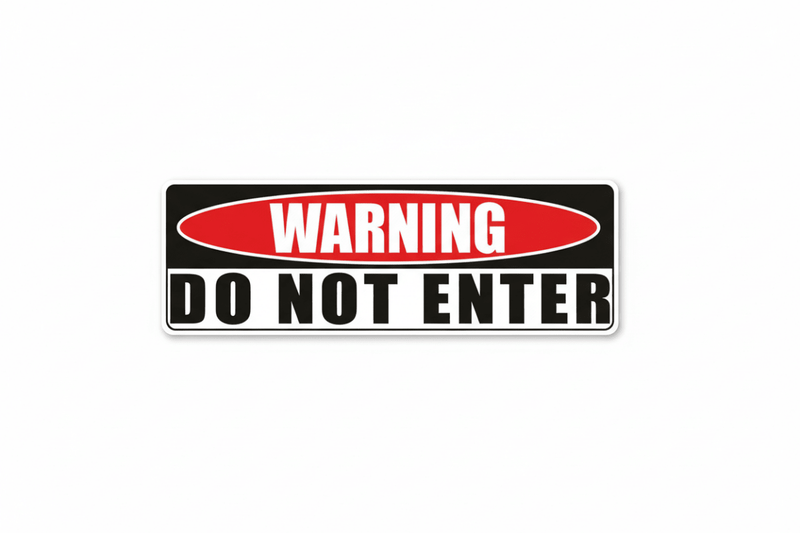 warning do not enter decal 200x70mm product photo