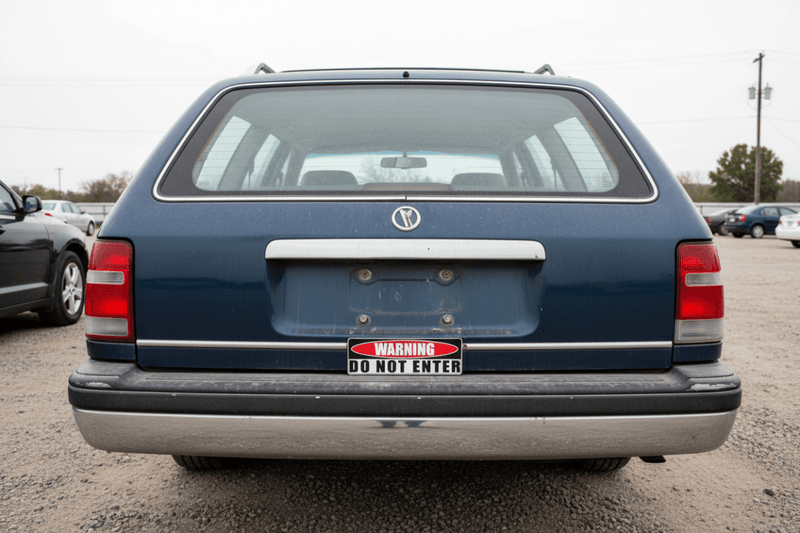 warning do not enter decal On rear bumper