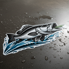 Load image into Gallery viewer, Wet concrete flat lay barramundi sticker
