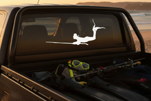 Load image into Gallery viewer, White Spearo Sticker on Black 4x4
