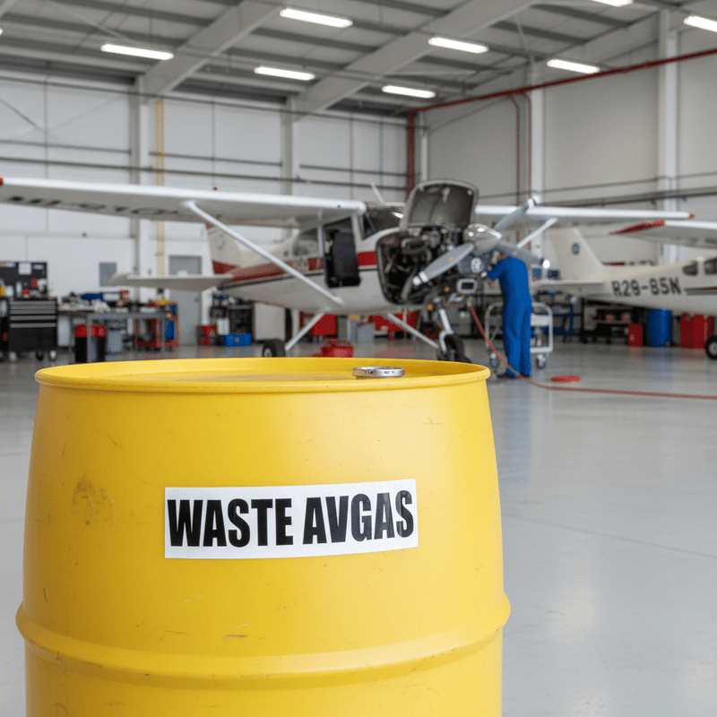 Yellow drum in hangar