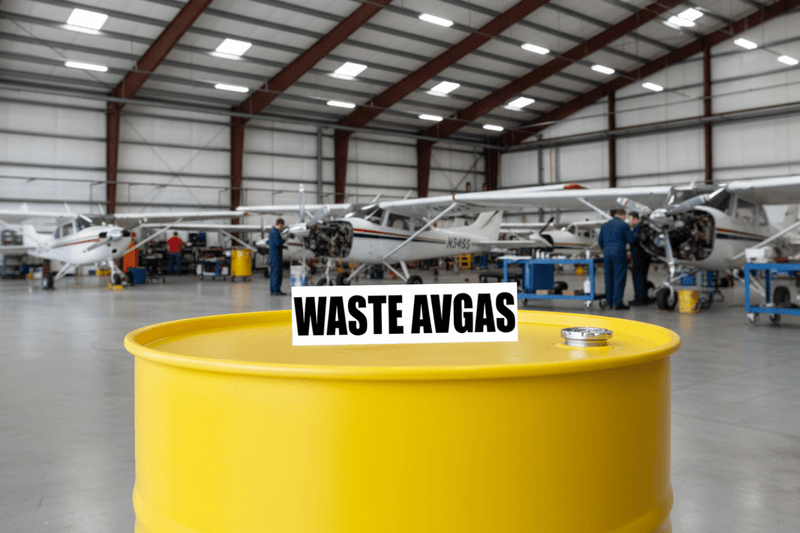 Yellow drum in hangar