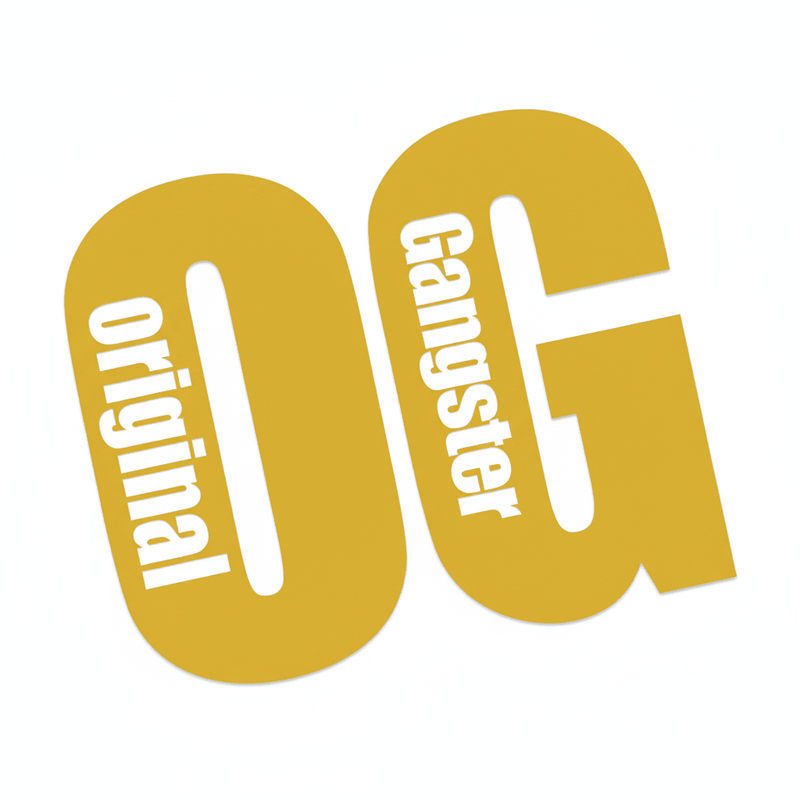 Yellow OG Original Gangster vinyl sticker