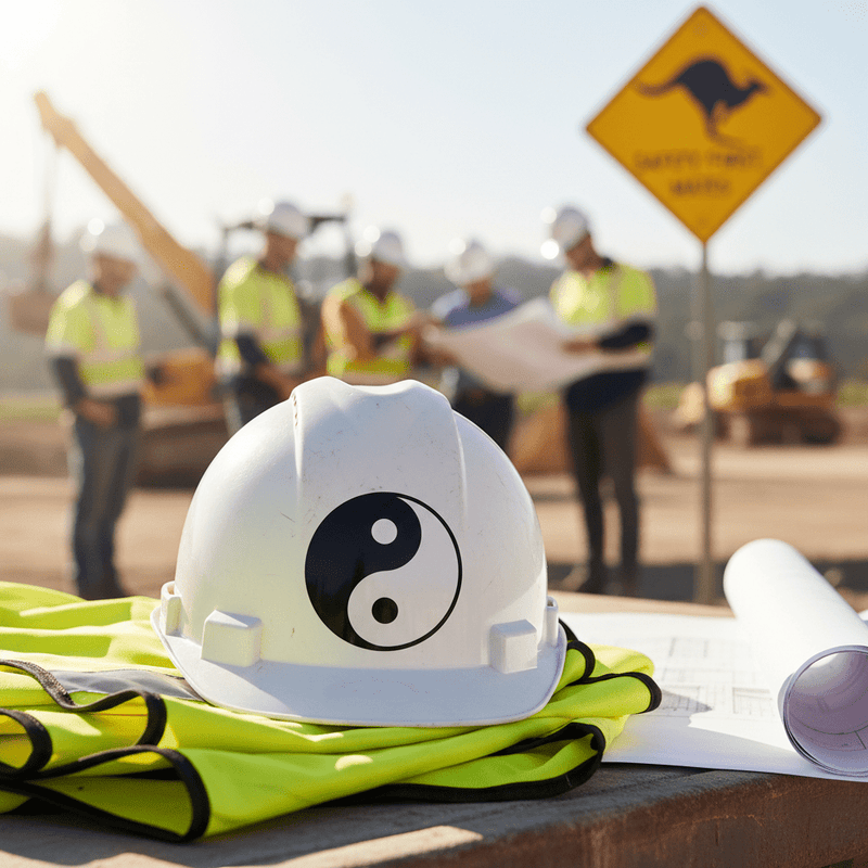 Yin Yang on hard hat