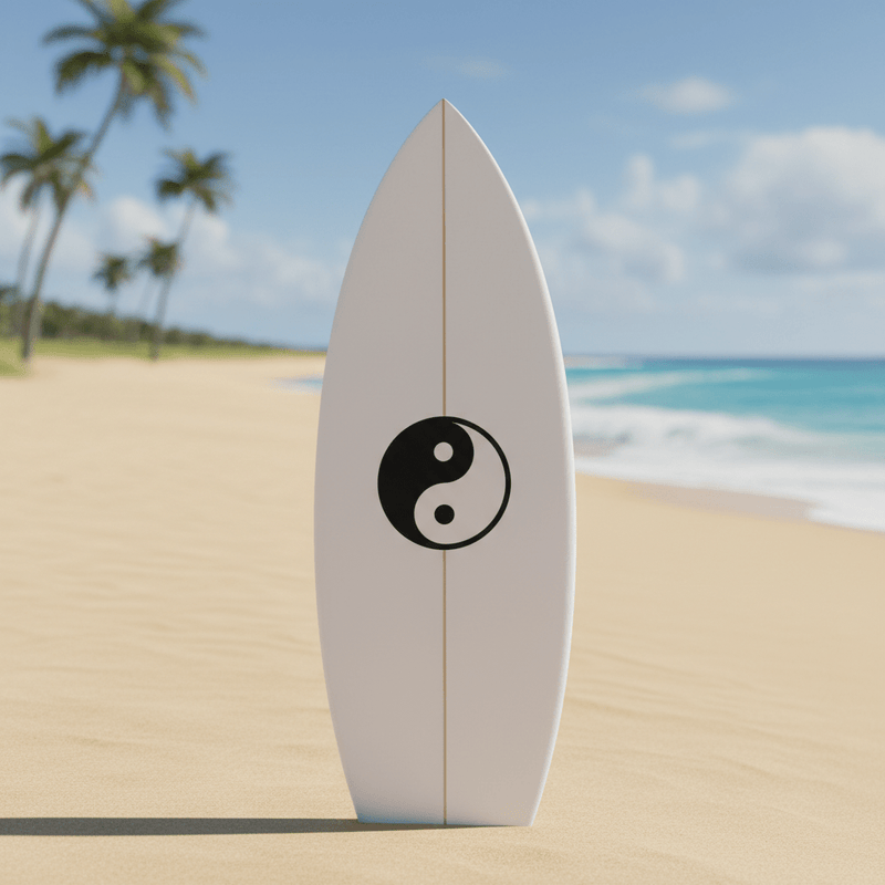 Yin Yang on surfboard