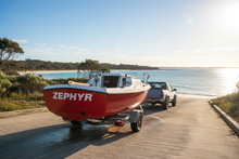 Load image into Gallery viewer, Zephyr - red trailer sailer boat ramp
