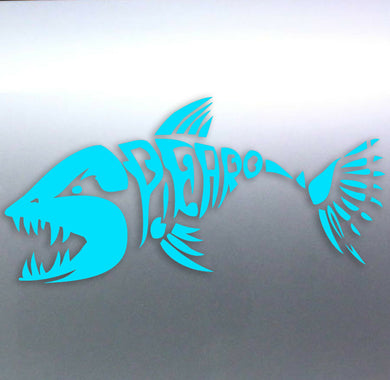Spearo Skeleton Fish Spearfishing Vinyl cut Sticke