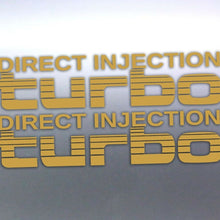 Load image into Gallery viewer, 2x Gold Direct Injection Turbo Stickers Toyota Lan
