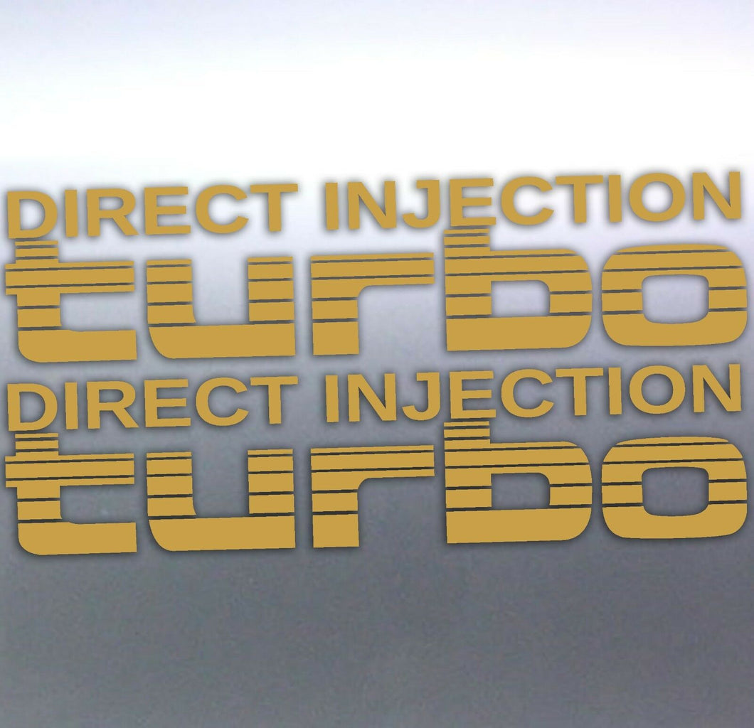 2x Gold Direct Injection Turbo Stickers Toyota Lan