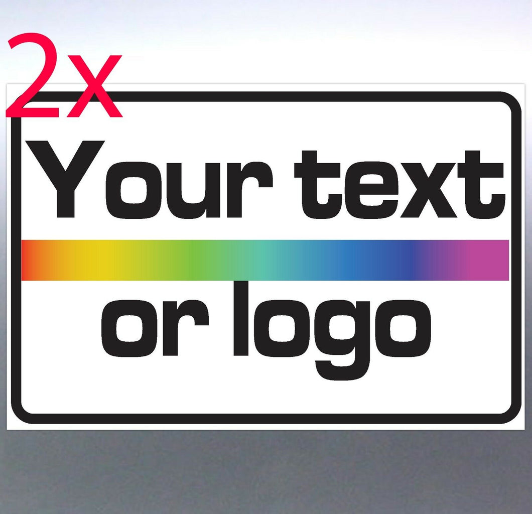 2x Car door Magnets 300x300mm business Text Words 