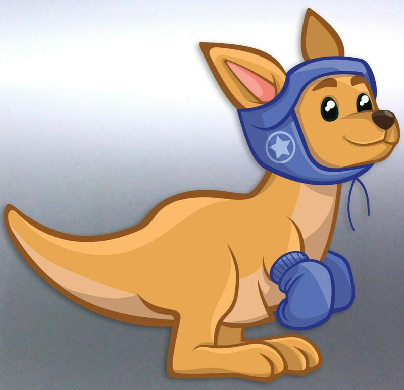 Kangaroo Sticker cartoon boxing gloves big red Aus