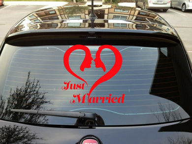 Just Married sticker vinyl car decal Tying the Kno