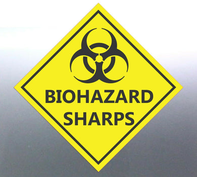 10 at 22cm biohazard Sharps Decal Safety Material 